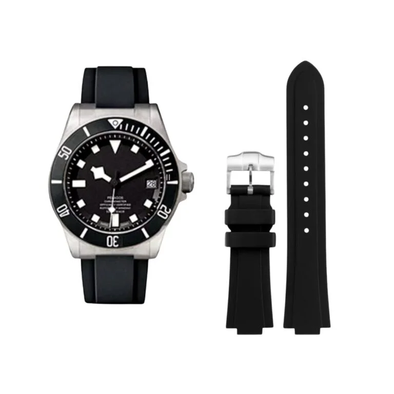 Black Strap - For Tudor Pelagos 25500 / 25600 - Natural Rubber