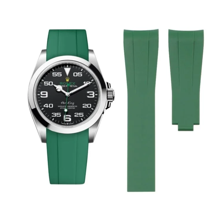 Deployant Rubber Strap - For Rolex Air-King 126900/116900 - Green