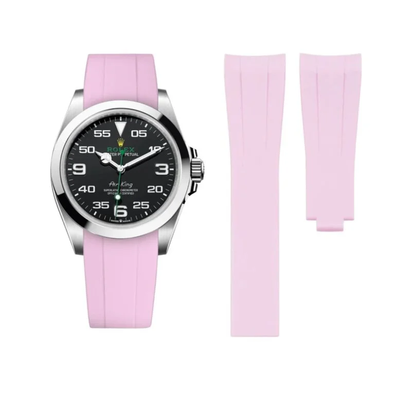 Deployant Rubber Strap - For Rolex Air-King 126900/116900 - Pink