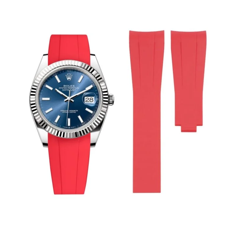 Deployant Rubber Strap - For Rolex Datejust 41mm - Red