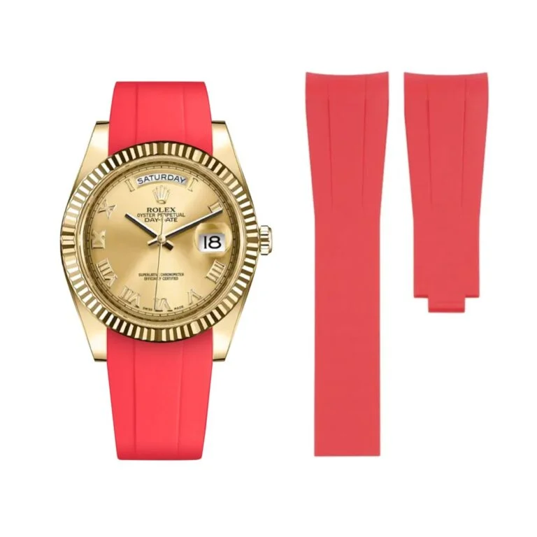 Deployant Rubber Strap - For Rolex Day-Date II 41mm - Red