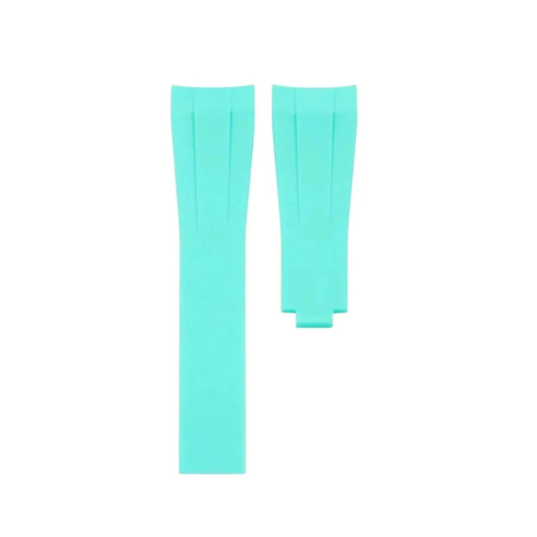 Deployant Rubber Strap - For Rolex Day-Date II 41mm - Turquoise - Image 2