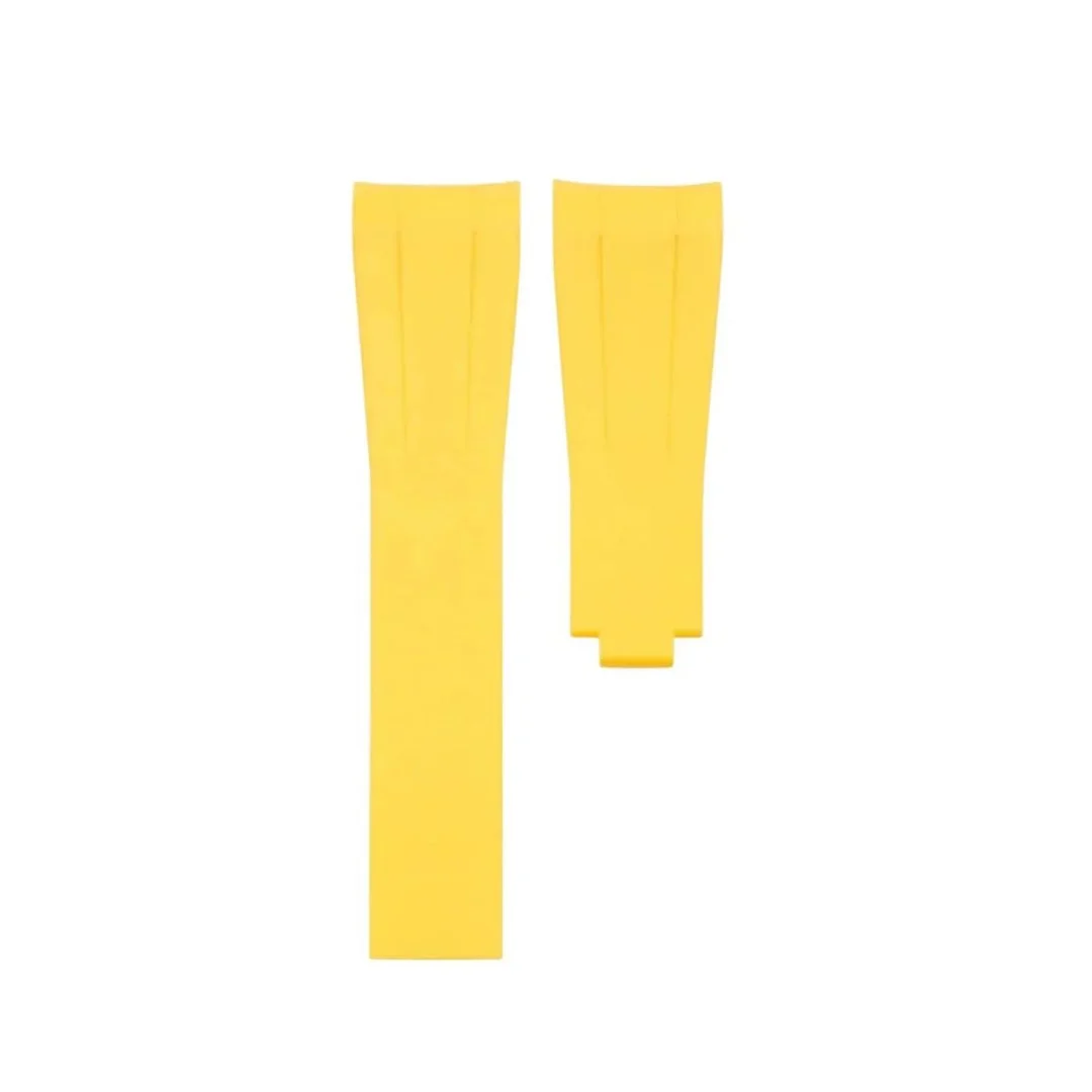 Deployant Rubber Strap - For Rolex Day-Date II 41mm - Yellow - Image 2