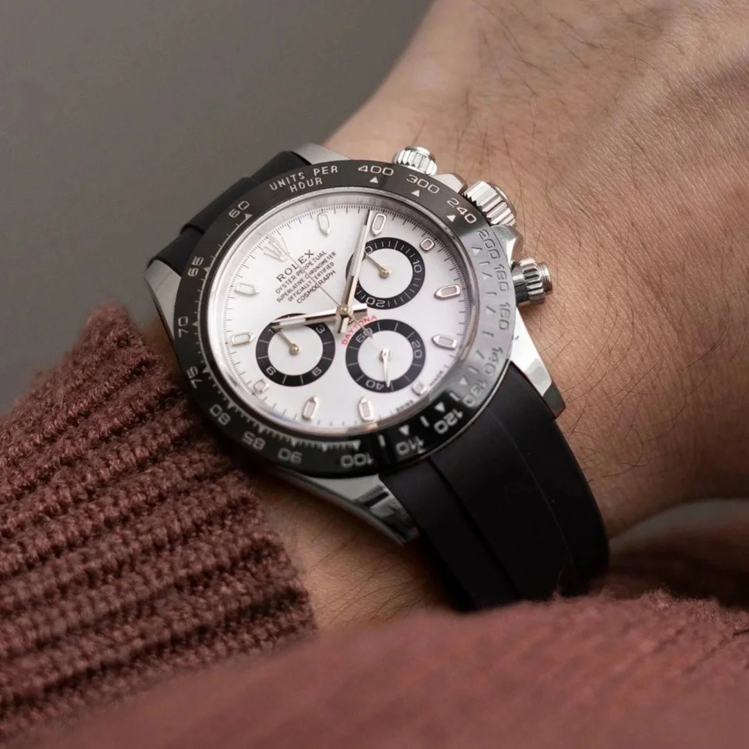 Deployant Rubber Strap - For Rolex Daytona - Black - Image 2