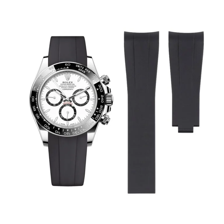 Deployant Rubber Strap - For Rolex Daytona - Black