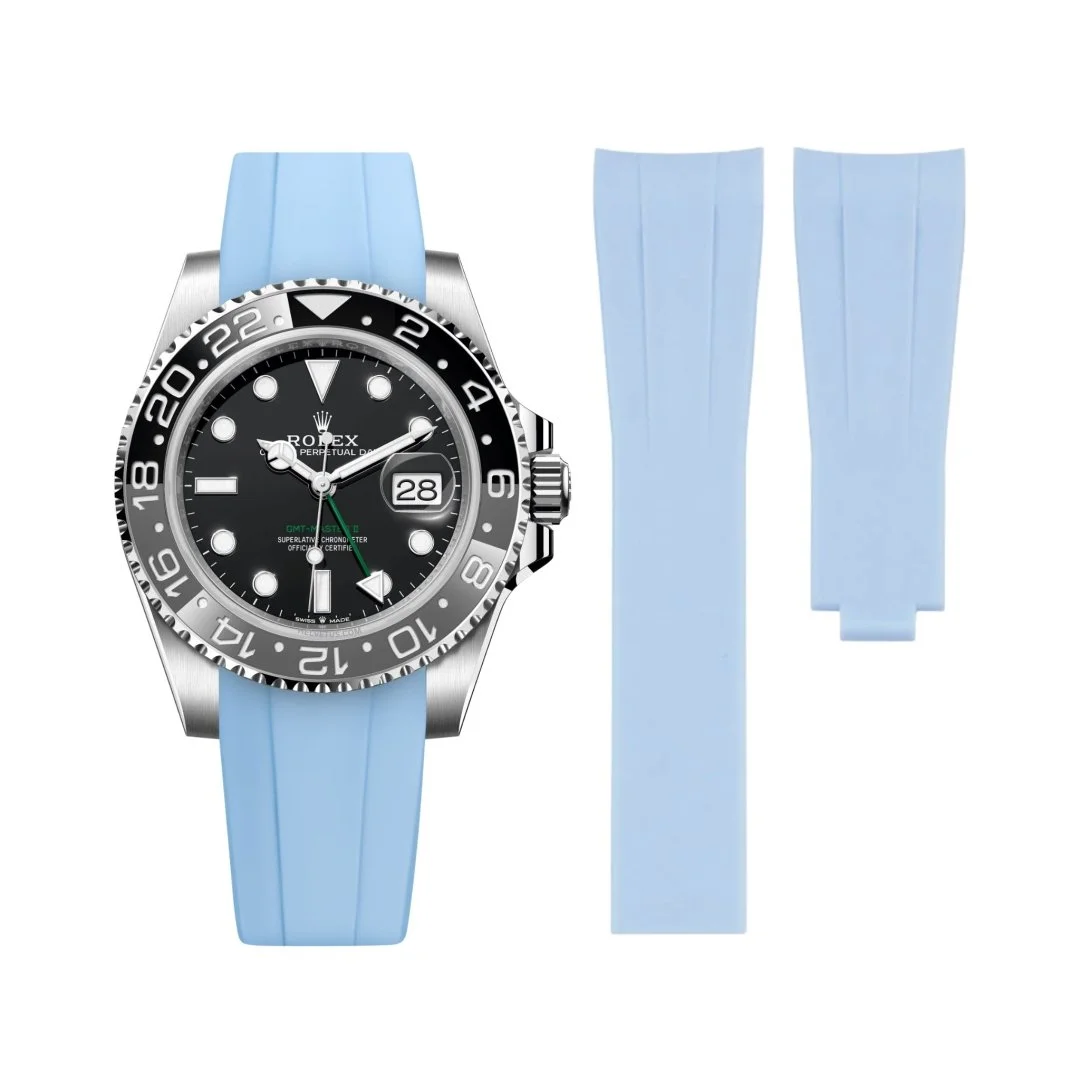 Deployant Rubber Strap - For Rolex GMT-Master II - Baby Blue