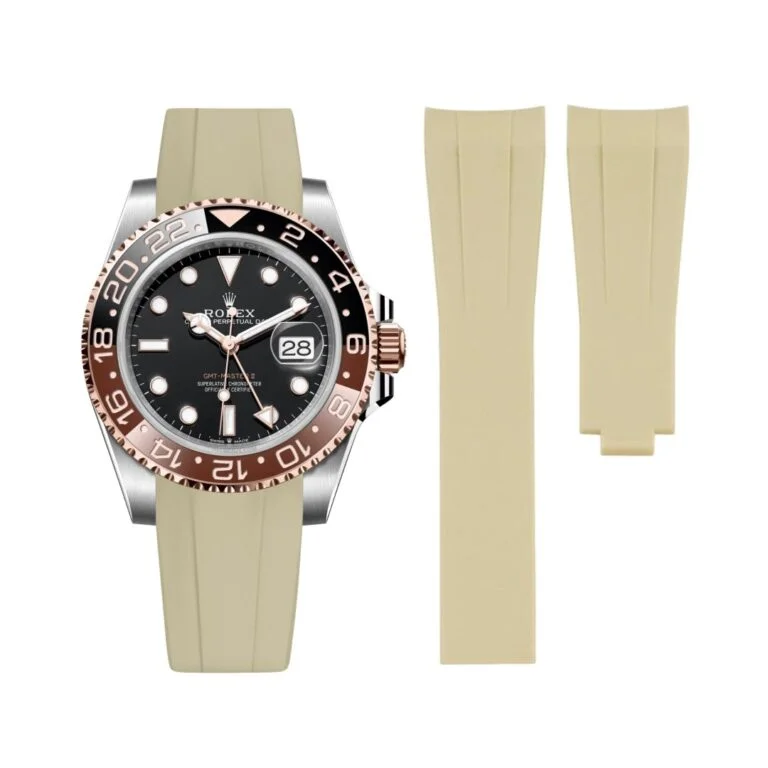 Deployant Rubber Strap - For Rolex GMT-Master II - Beige