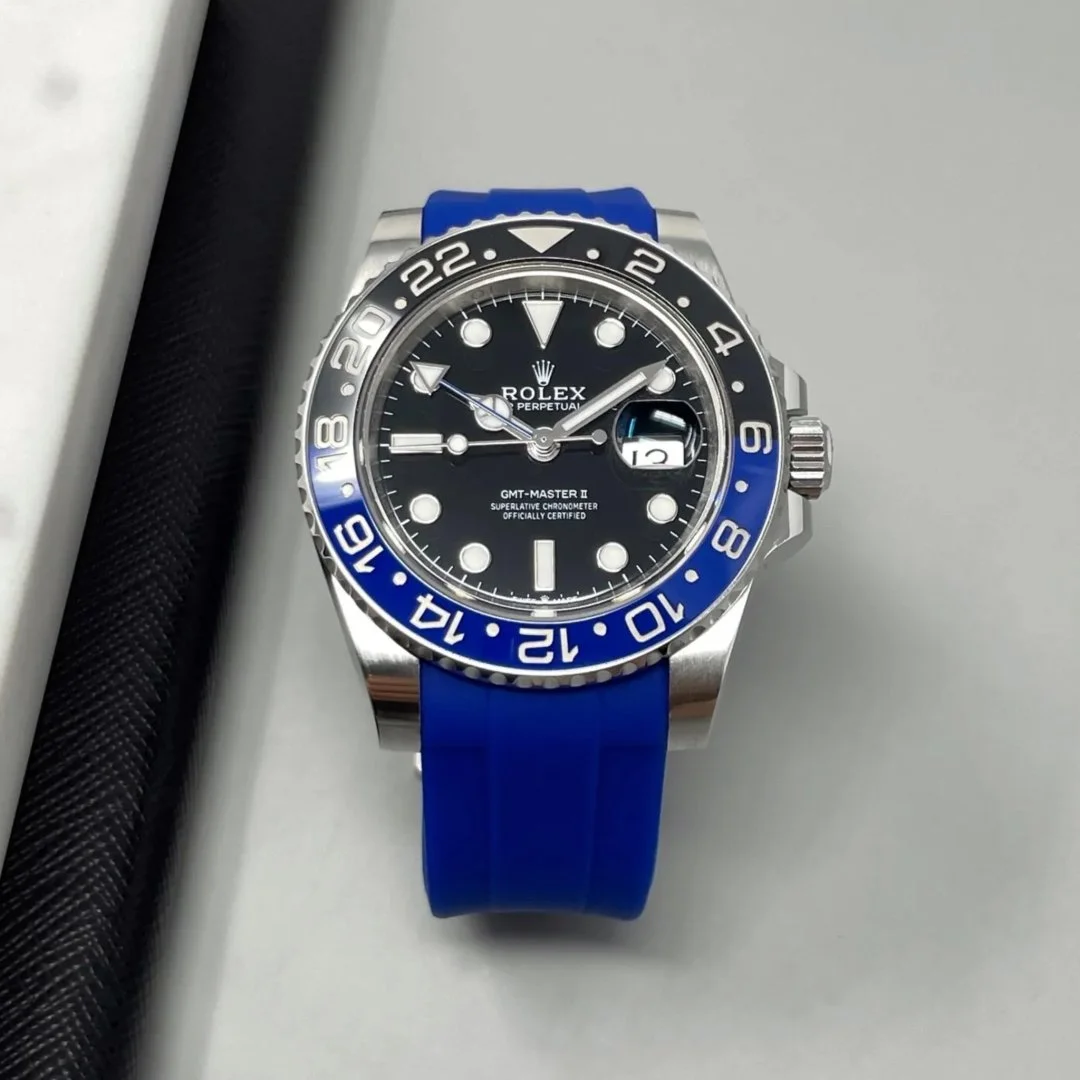 Deployant Rubber Strap - For Rolex GMT-Master II - Blue - Image 3