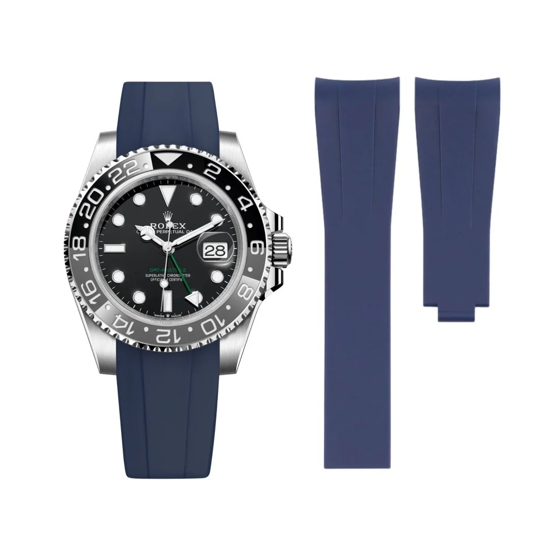 Deployant Rubber Strap - For Rolex GMT-Master II - Navy Blue