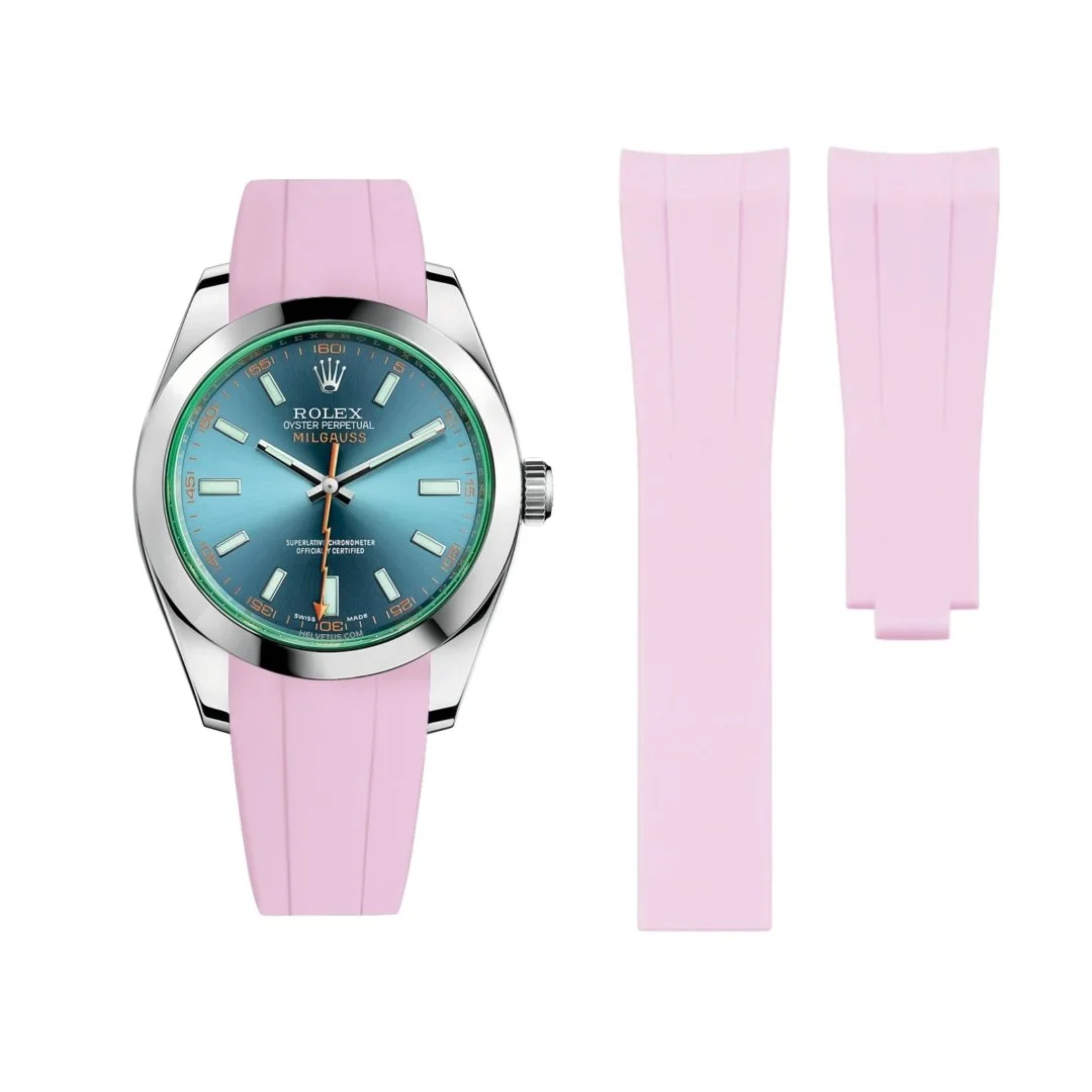 Deployant Rubber Strap - For Rolex Milgauss - Pink