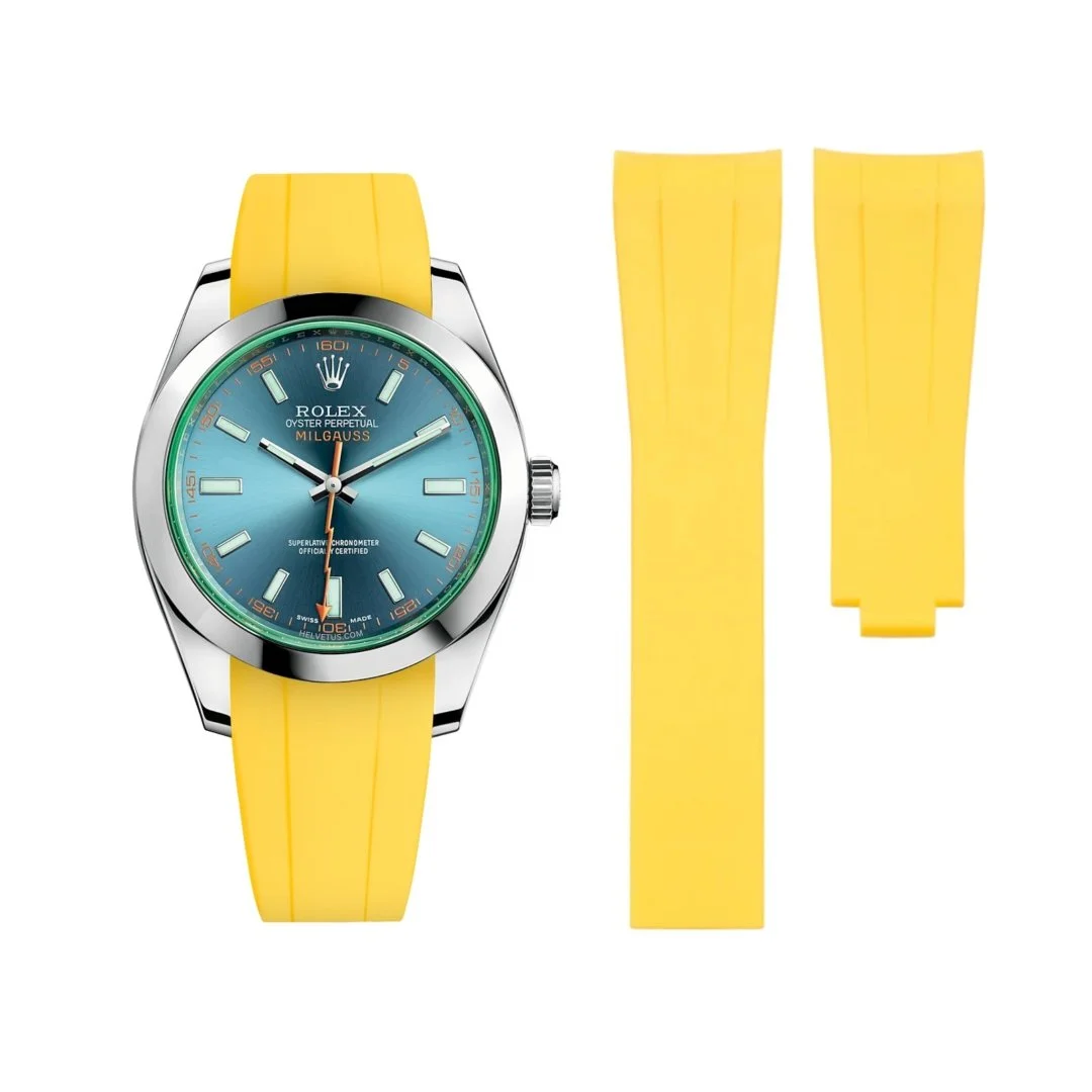 Deployant Rubber Strap - For Rolex Milgauss - Yellow