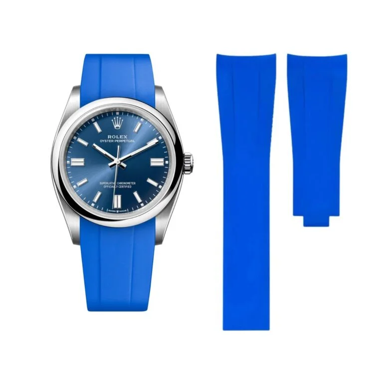 Deployant Rubber Strap - For Rolex Oyster Perpetual 36mm - Blue