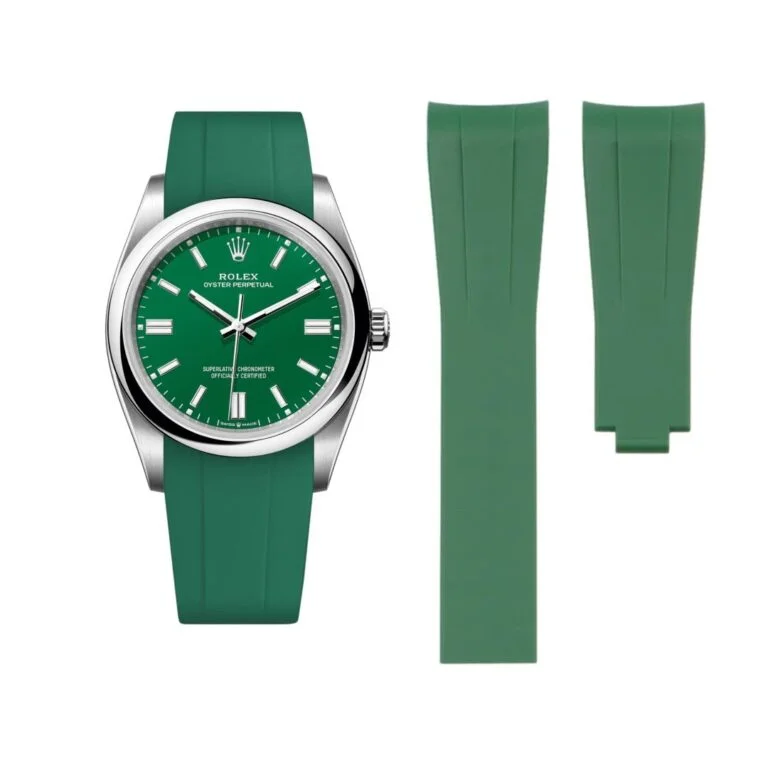 Deployant Rubber Strap - For Rolex Oyster Perpetual 36mm - Green