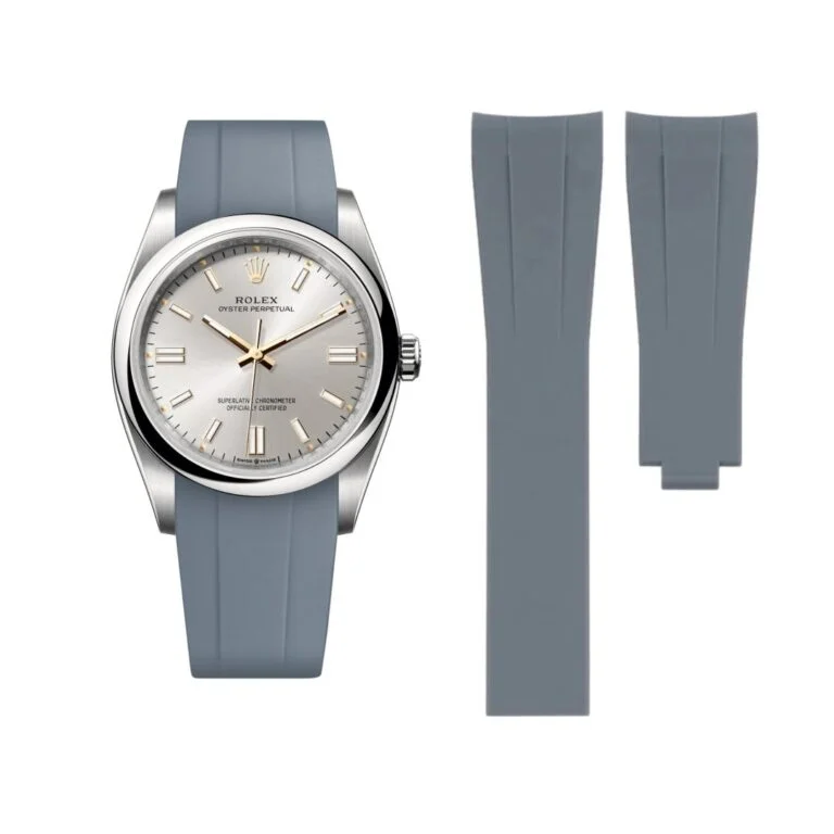Deployant Rubber Strap - For Rolex Oyster Perpetual 36mm - Grey