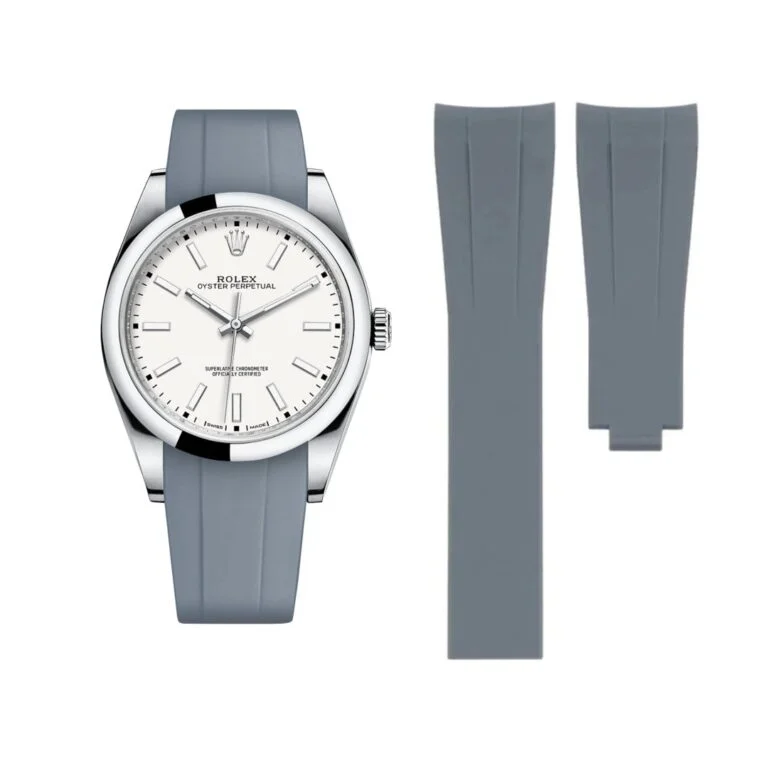 Deployant Rubber Strap - For Rolex Oyster Perpetual 39mm - Grey