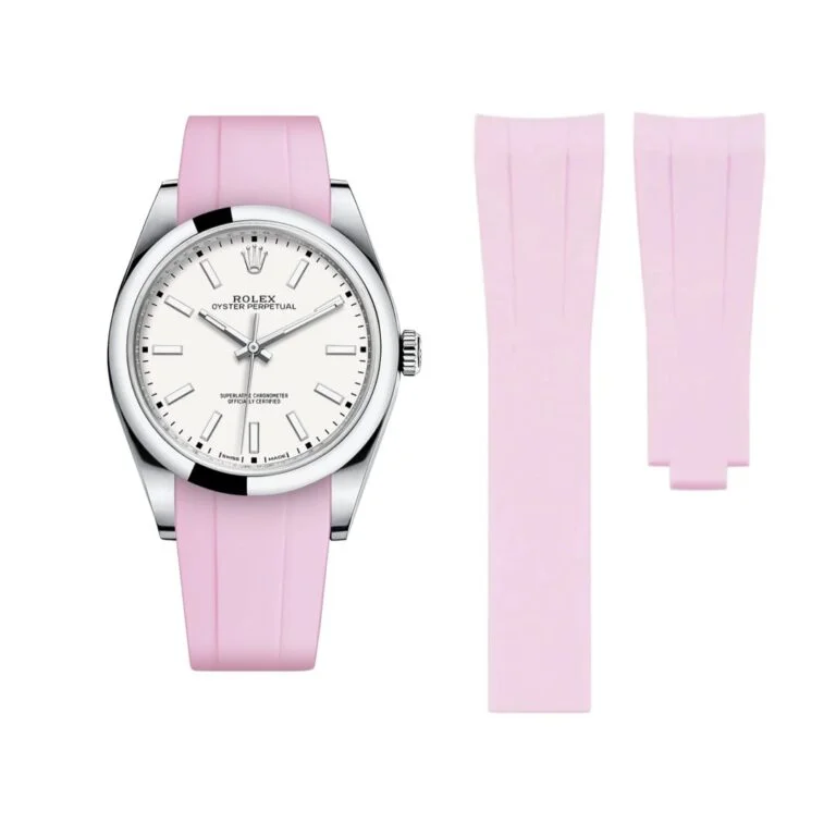 Deployant Rubber Strap - For Rolex Oyster Perpetual 39mm - Pink