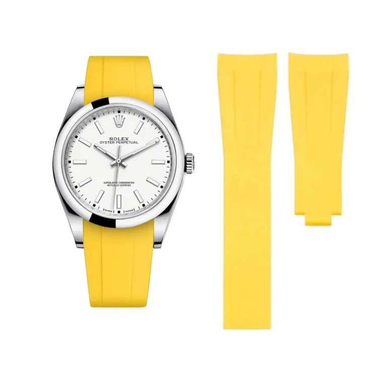Deployant Rubber Strap - For Rolex Oyster Perpetual 39mm - Yellow