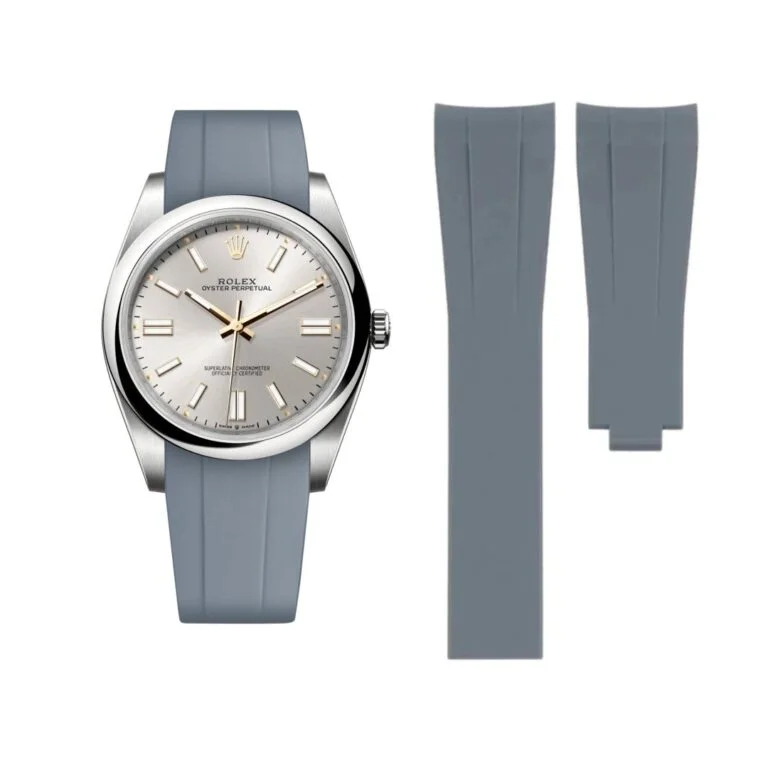 Deployant Rubber Strap - For Rolex Oyster Perpetual 41mm - Grey