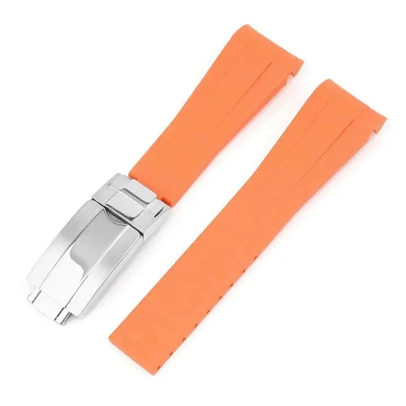 Deployant Rubber Strap - For Rolex Oyster Perpetual 41mm - Orange - Image 2
