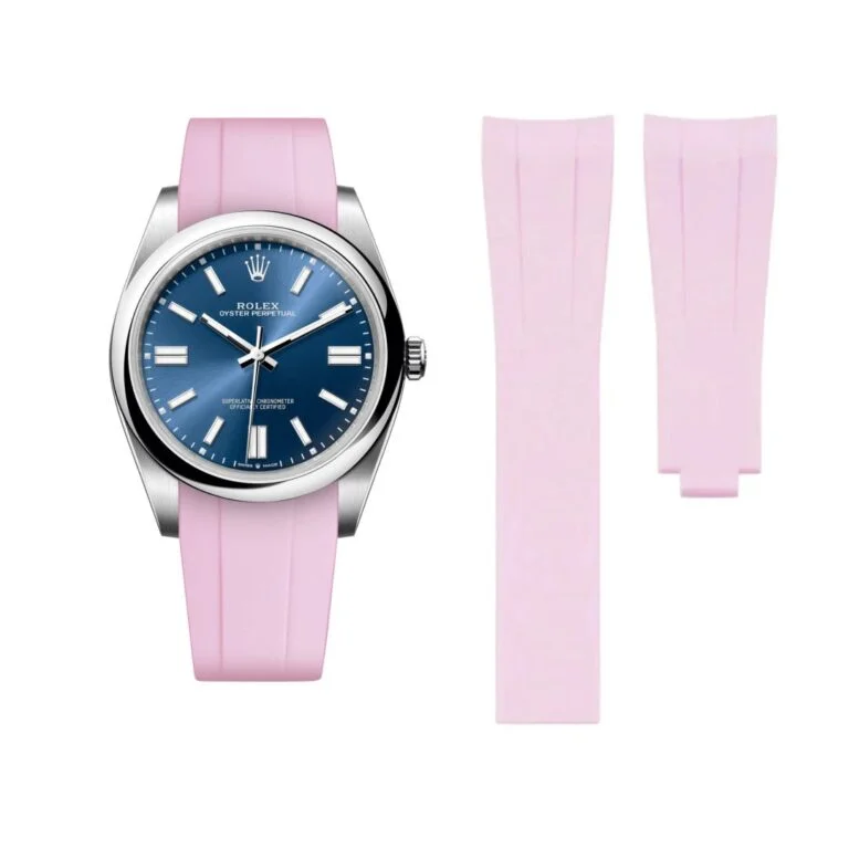 Deployant Rubber Strap - For Rolex Oyster Perpetual 41mm - Pink
