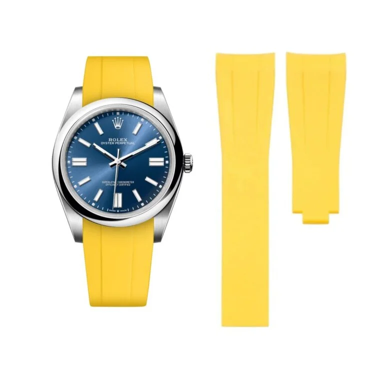 Deployant Rubber Strap - For Rolex Oyster Perpetual 41mm - Yellow