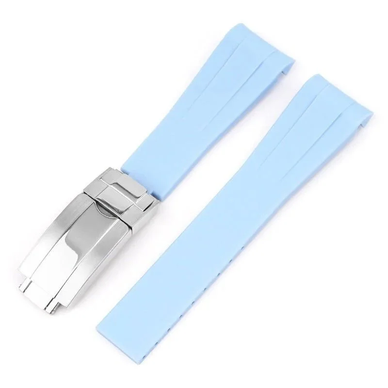 Deployant Rubber Strap - For Rolex Sky-Dweller - Baby Blue - Image 2