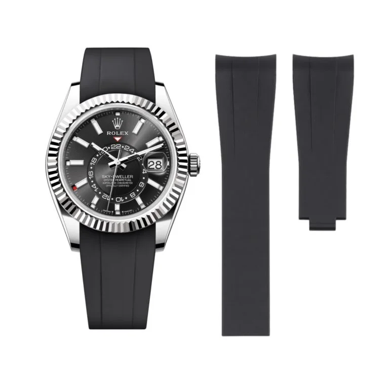 Deployant Rubber Strap - For Rolex Sky-Dweller - Black