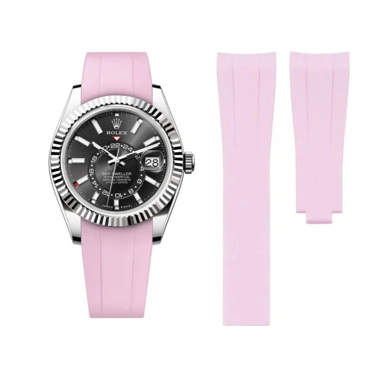 Deployant Rubber Strap - For Rolex Sky-Dweller - Pink
