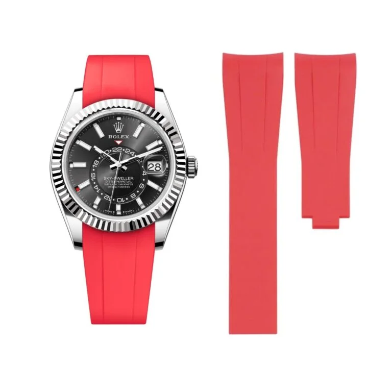 Deployant Rubber Strap - For Rolex Sky-Dweller - Red
