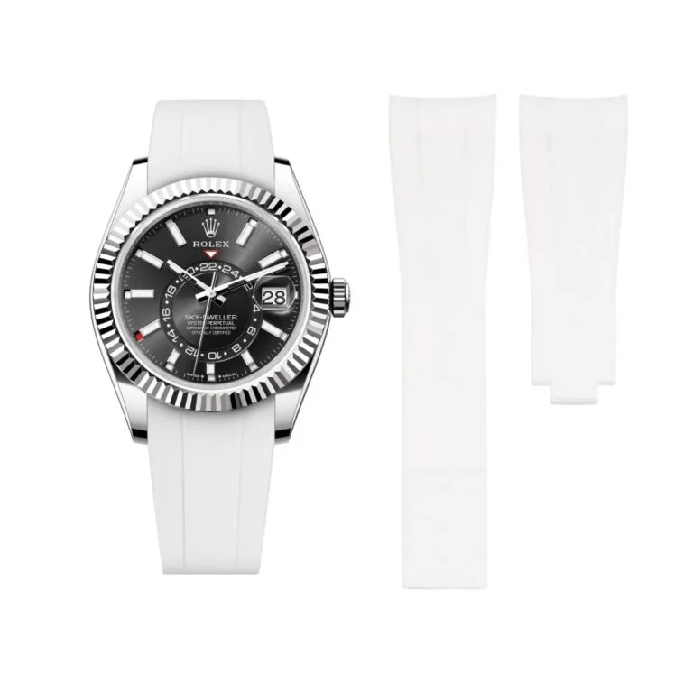 Deployant Rubber Strap - For Rolex Sky-Dweller - White