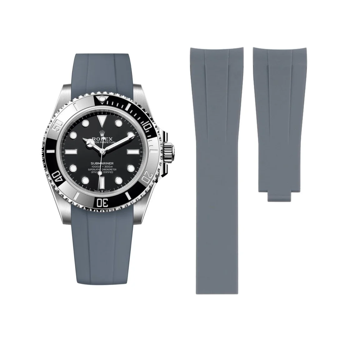 Deployant Rubber Strap - For Rolex Submariner - Grey