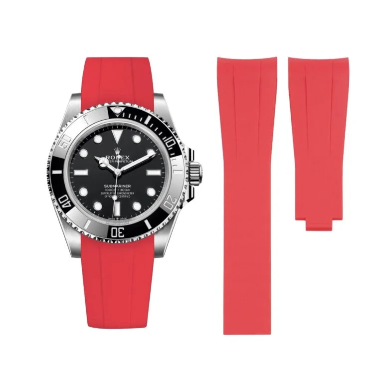 Deployant Rubber Strap - For Rolex Submariner - Red