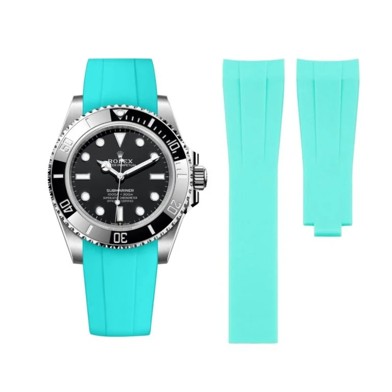 Deployant Rubber Strap - For Rolex Submariner - Turquoise