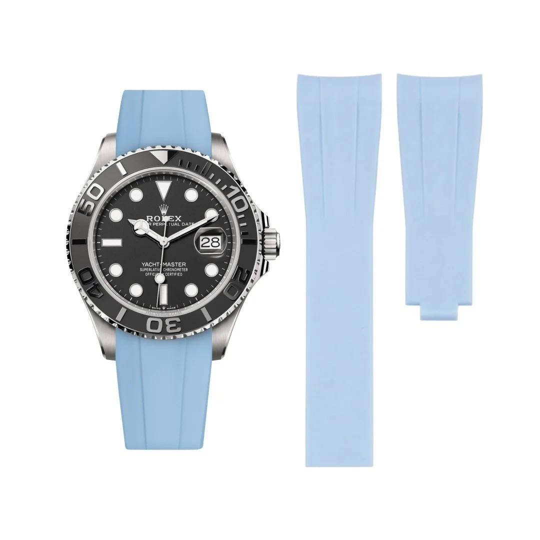 Deployant Rubber Strap - For Rolex Yacht-Master 40mm/42mm - Baby Blue