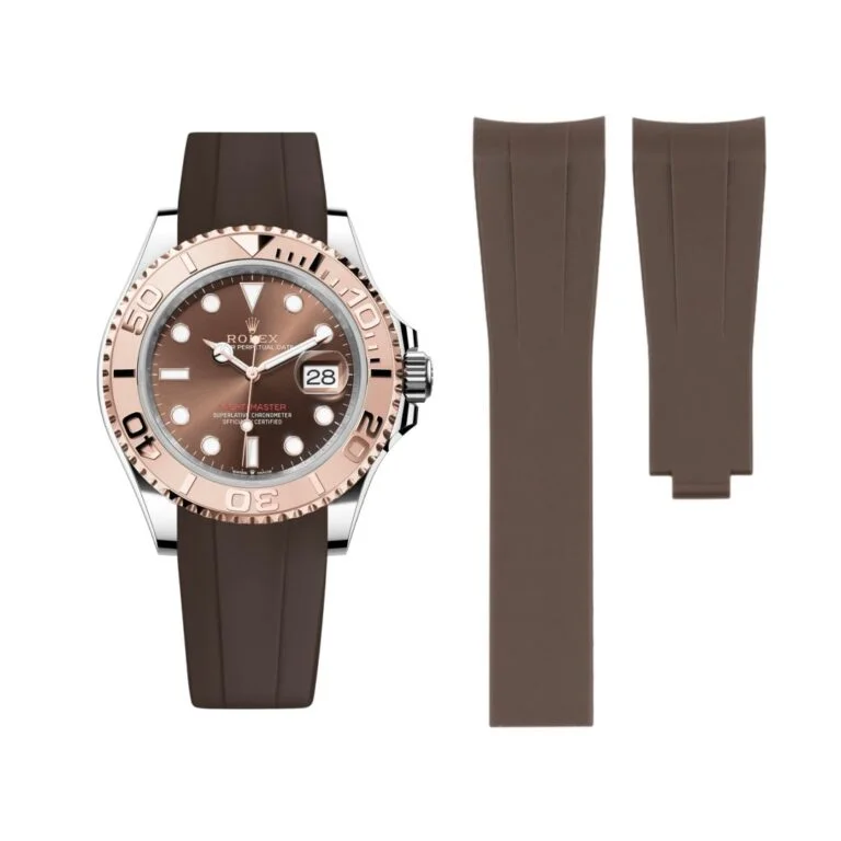 Deployant Rubber Strap - For Rolex Yacht-Master 40mm/42mm - Brown