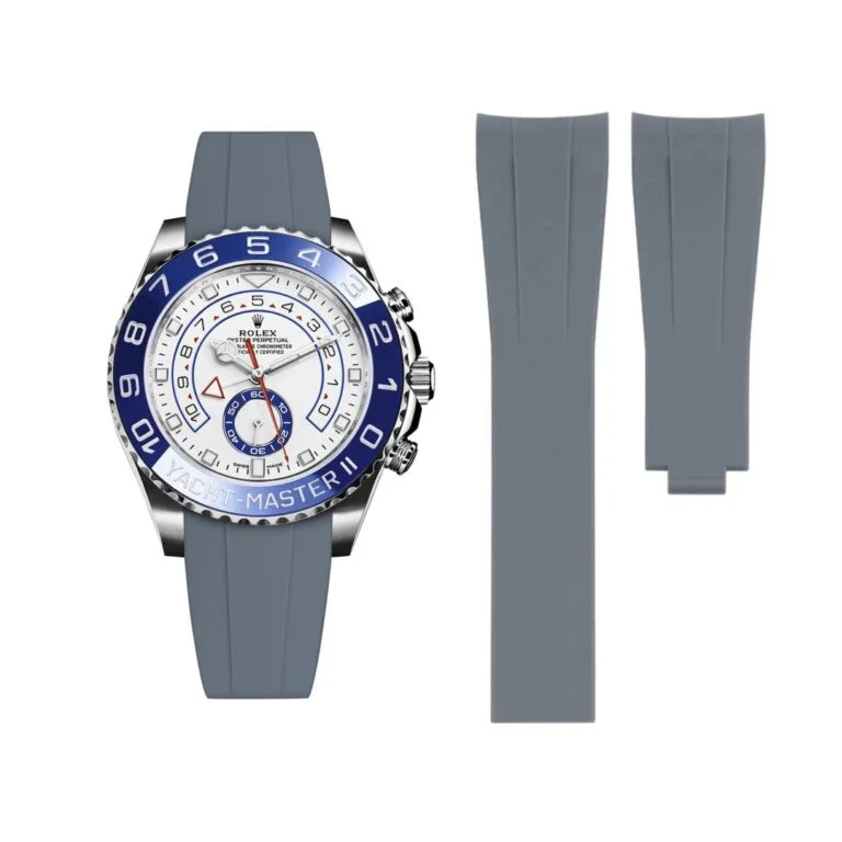 Deployant Rubber Strap - For Rolex Yacht-Master II 44mm - Grey
