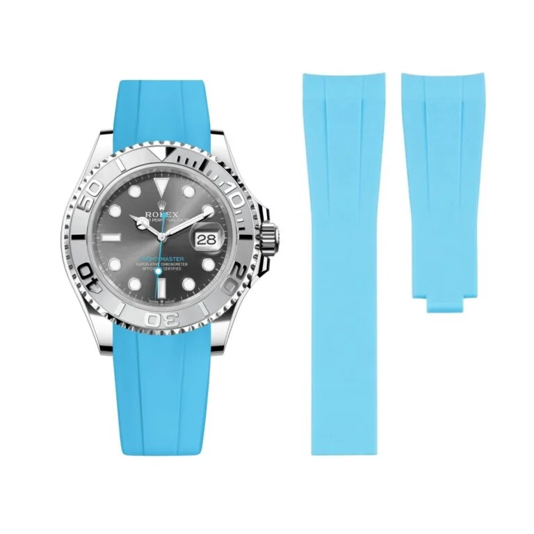 Deployant Rubber Strap - For Rolex Yacht-Master 40mm/42mm - Light Blue