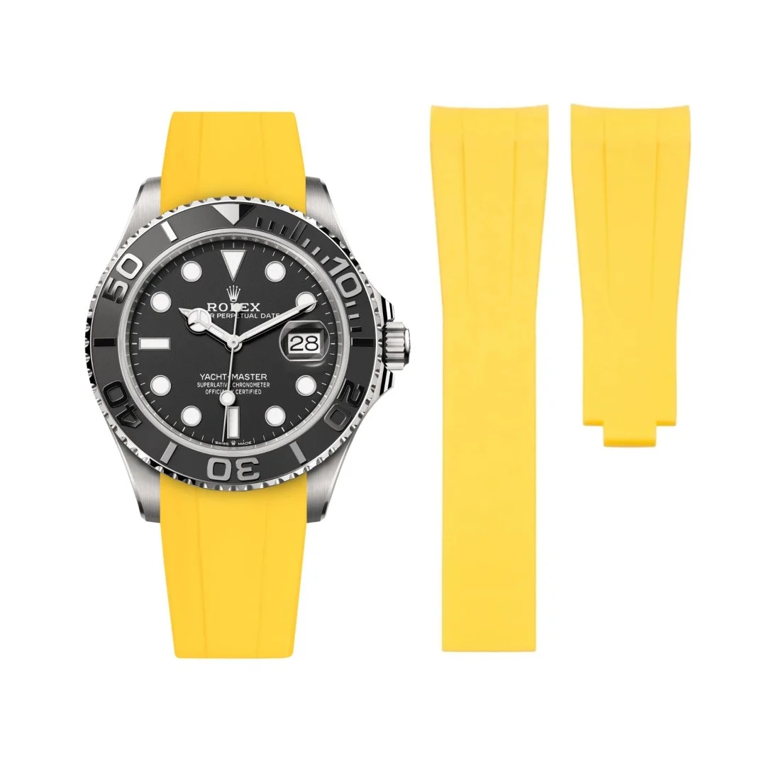 Deployant Rubber Strap - For Rolex Yacht-Master 40mm/42mm - Yellow