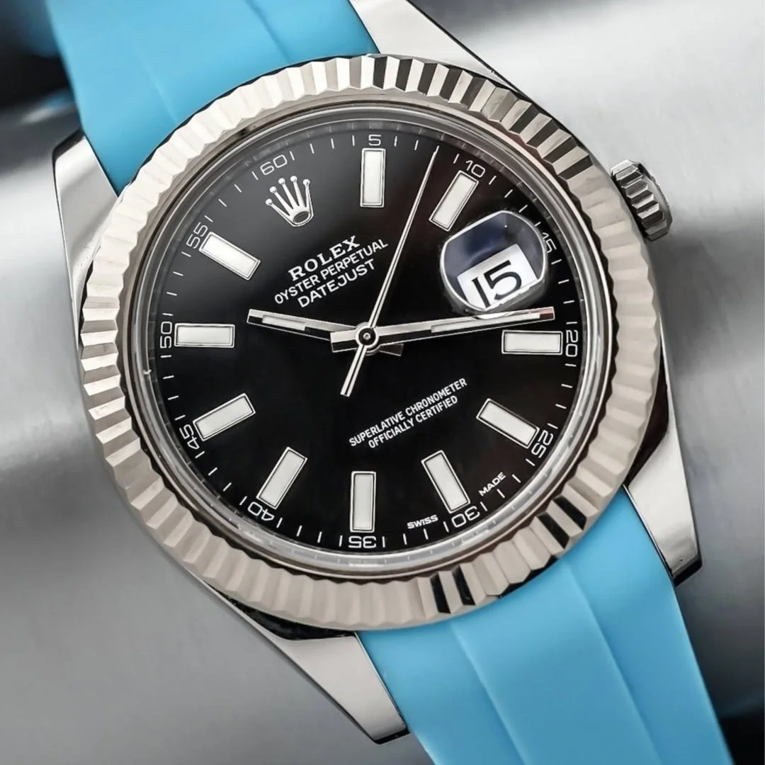 Deployant Strap - For Rolex Datejust 41mm - Light Blue - Image 2