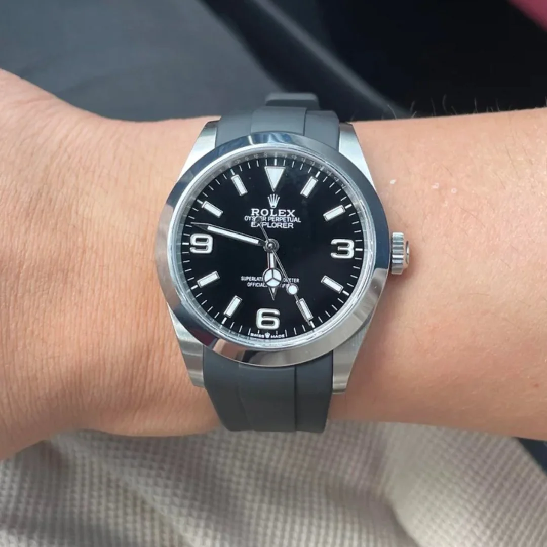 Deployant Strap - For Rolex Explorer I - Black - Image 2