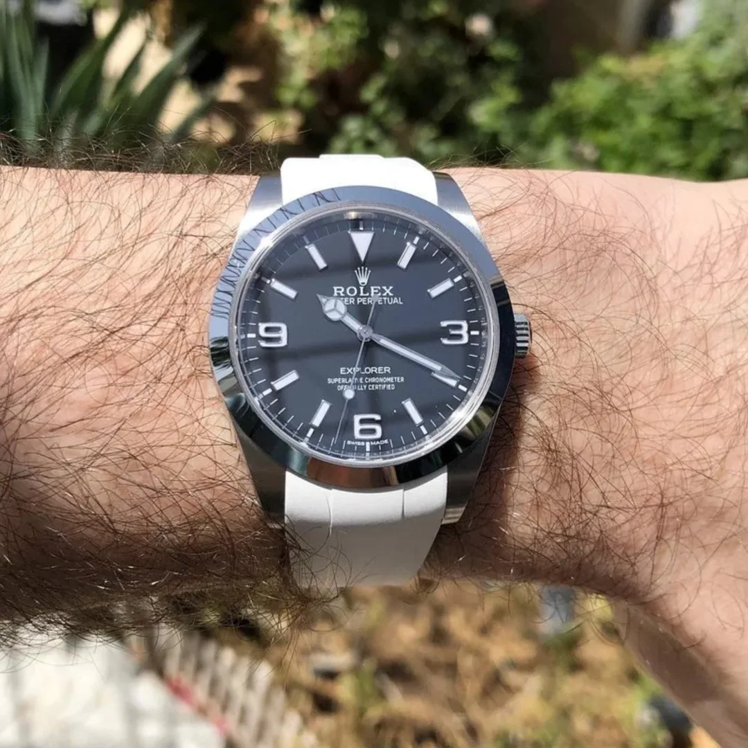 Deployant Strap - For Rolex Explorer I - White - Image 2