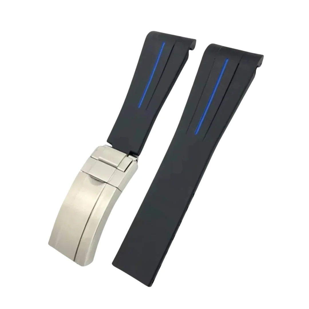 Deployant Strap - For Rolex Explorer II - Black w/Blue Line | LuxLine® - Image 2