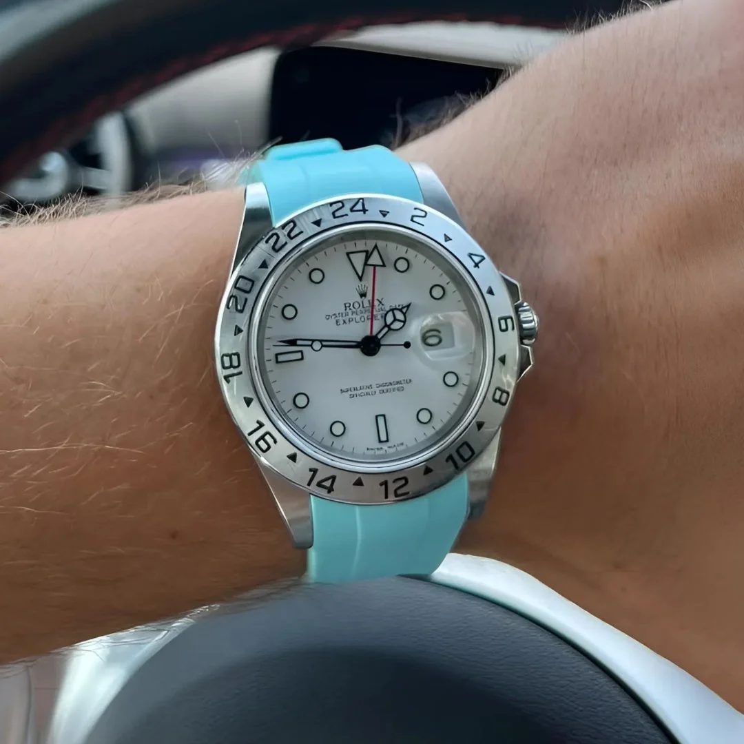 Deployant Strap - For Rolex Explorer II - Turquoise - Image 2