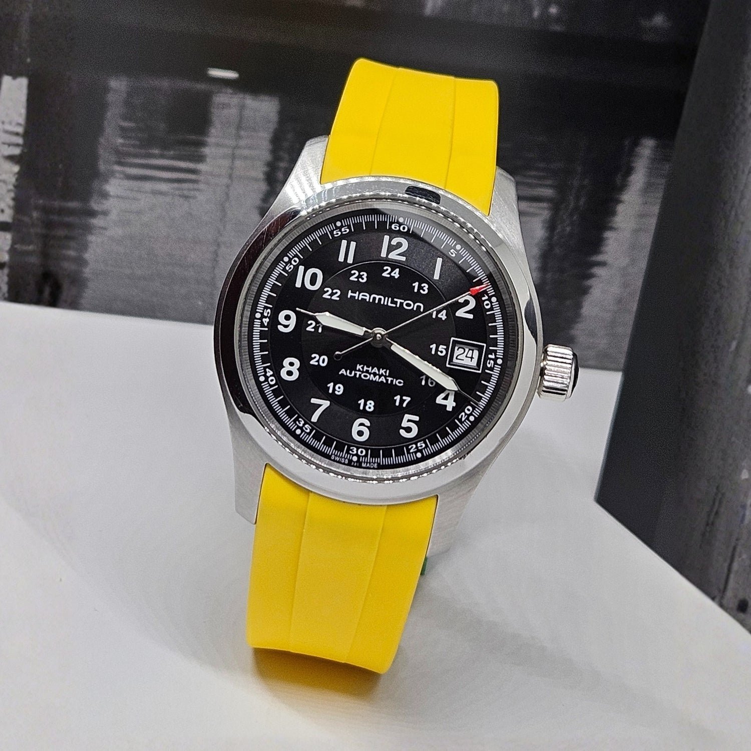 Rubber Strap – For Hamilton Khaki Field (38mm/40mm/42mm) - Yellow - Image 2