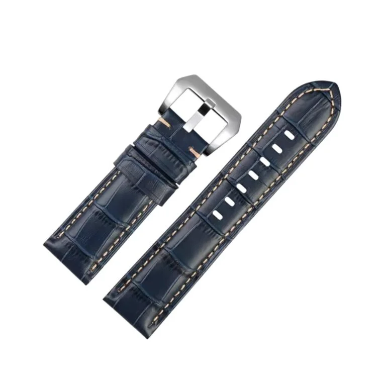 Leather Pattern Strap - For Panerai - Blue/White
