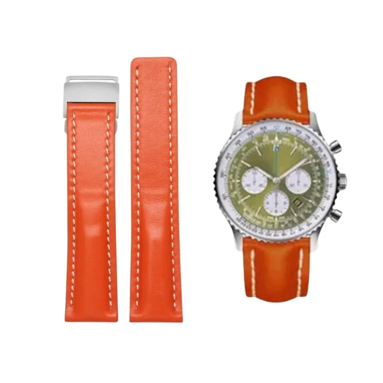 Leather Strap - For Breitling Watches - Orange