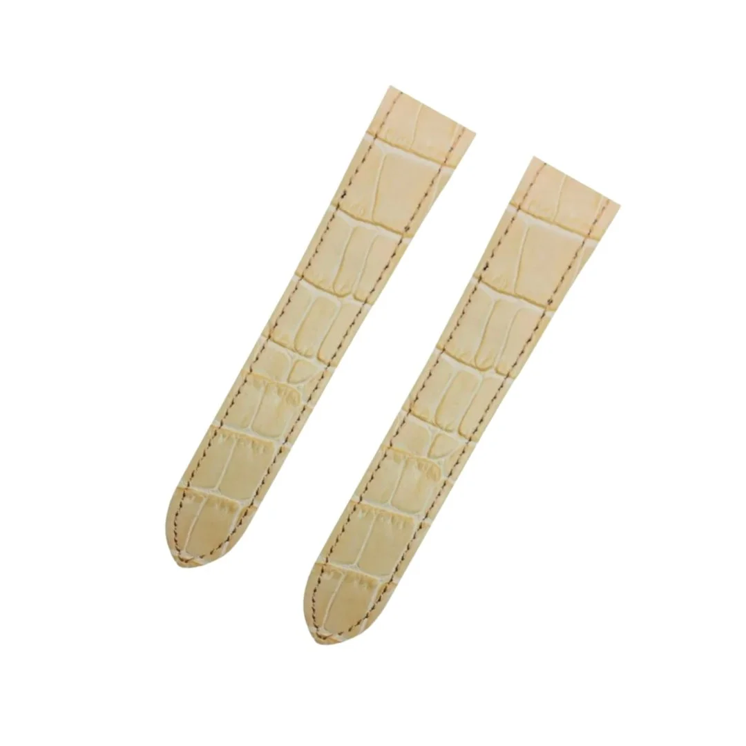 Leather Strap - For Cartier Santos 100 - Beige