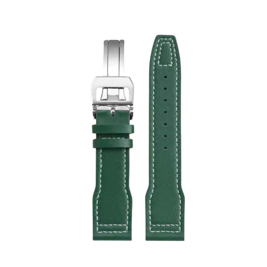 Leather Strap – For IWC Pilot – Green – Without Rivets