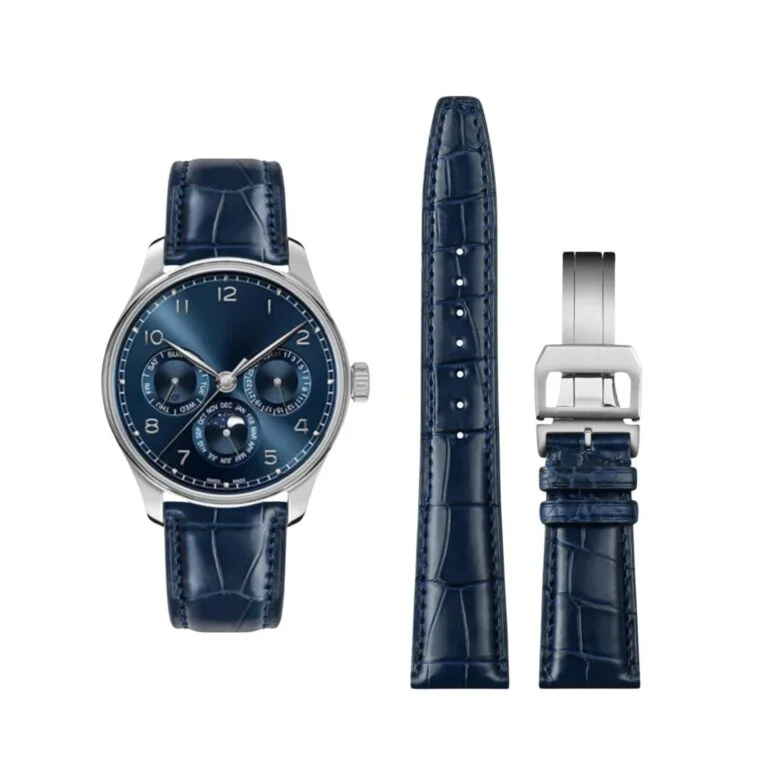 Leather Strap - For IWC Portofino/ Portugieser - Blue