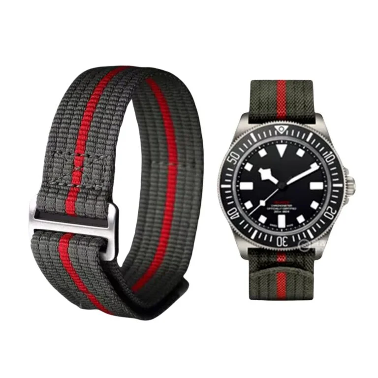 Nylon Strap - For Tudor Pelagos FXD - Green/Red